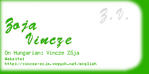 zoja vincze business card